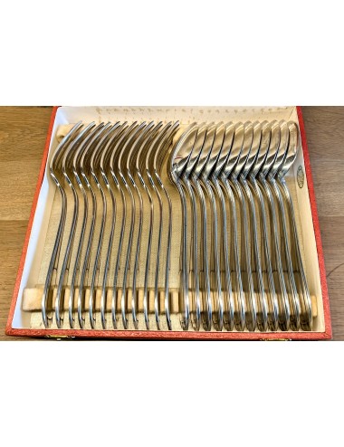 Lepels en vorken - ELLDEE - van elk 12 stuks - in doos - métal blanc - verzilverd
