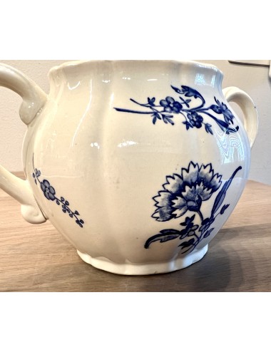 Suikerpot zonder deksel - Boch - décor met blauwe bloemen (naam onleesbaar)