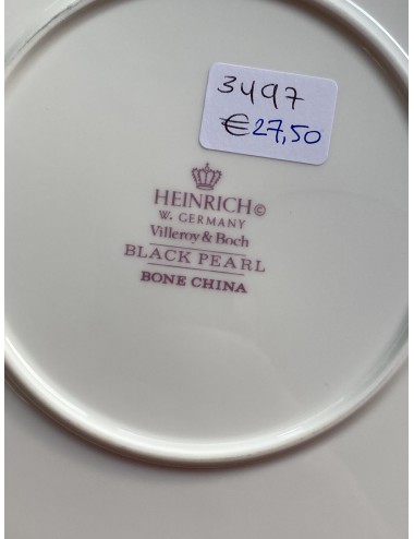 Schaal rond Villeroy & Boch - zwart/wit decor BLACK PEARL van Heinrich
