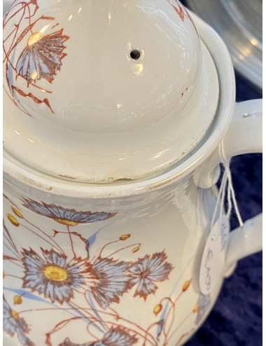 Koffiepot / koffiekan - kleiner maatje - Société Céramique Maestricht - décor van blauwe bloemen / korenbloemen