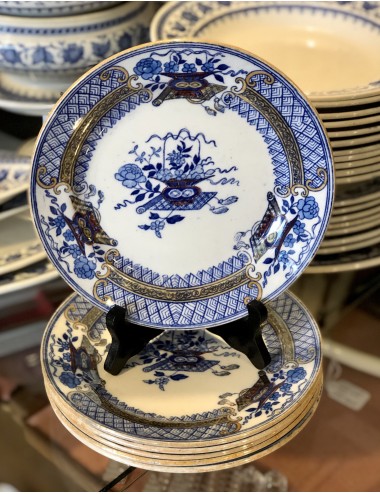 Ontbijtbordje - Société Céramique - décor SADO - blauw met luster