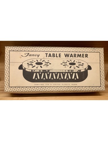 Fancy Table Warmer / metaal / groen in doos - "serving tea and coffee always warm"
