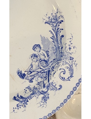 Schaal rond groot J.V. & Cie (Vieillard) - decor TRIANON blauw