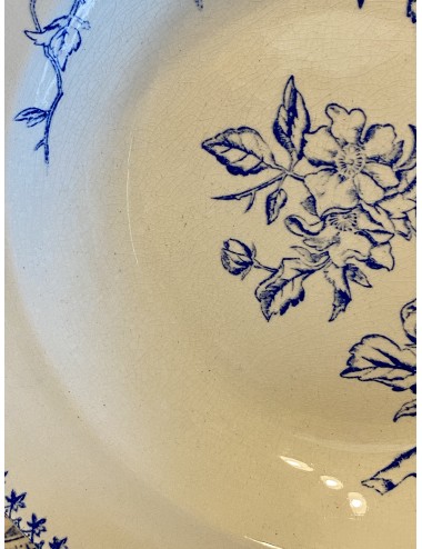 Diep bord / soepbord / pastabord - Faiencerie de Jemmapes - decor van bloemen in blauw