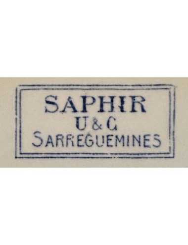 Terrine - Sarreguemines (U & Cie Cutzschneider&Cie) - laag model met Art deco blauw - decor Saphir
