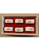 Napkin rings 6 pieces in box without lid - porcelain - England Countless