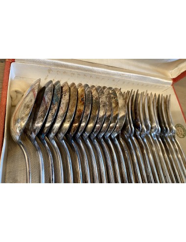 Lepels en vorken - ELLDEE - van elk 12 stuks - in doos - métal blanc - verzilverd