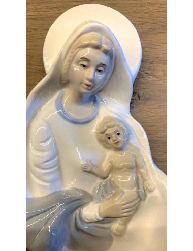 Wijwaterbak van Maria met Kind - ongemerkt - vrij groot model