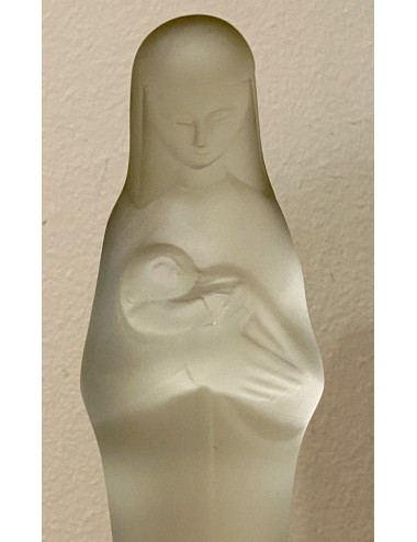Madonna met kindje Jezus - Glasfabriek Leerdam - ontwerp van Stef / Steph Uiterwaal uit 1928
