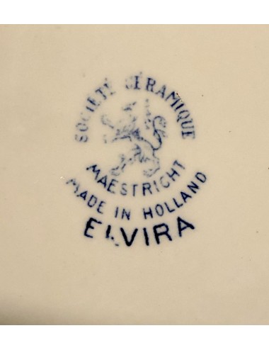 Schaal - groot, rond - Société Céramique Maestricht - décor ELVIRA blauw