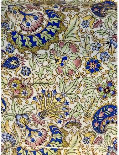 Asbak / cendrier - Boch Keralux - decor in chintz van blauw/groen/roze/geel gekleurde bloemen