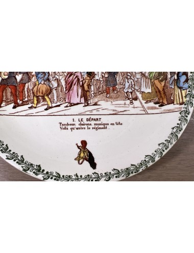 Sierbord / Dessertbord - HB & Cie Choisy le Roi Terre de Fer - décor La Vie Militaire No. 1