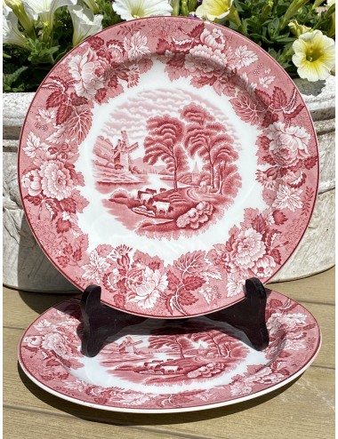 Dinerbord - Woods Ware - Wood & Sons - Enoch Woods - decor ENGLISH SCENERY rood