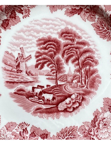 Dinerbord - Woods Ware - Wood & Sons - Enoch Woods - decor ENGLISH SCENERY rood