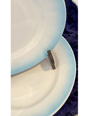 Ontbijtbordje - Digoin & Sarreguémines - met verlopende pastel azuurblauwe rand