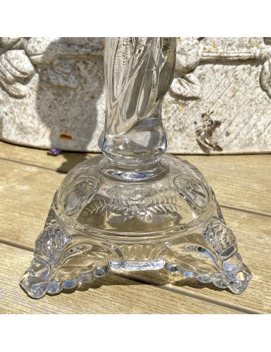 Kandelaar - glas - Val Saint Lambert (Val St. Lambert) gemerkt in voet - Heilig Hart